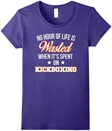 Womens No Hour Wasted When Spent On Kickboxing T-Shirt Large Purple