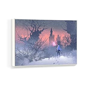 Framed Canvas Wall Art for Living Room, Bedroom Fantasy Idea Paintings Canvas Prints for Home Decoration Ready to Hanging - 16x24 inches