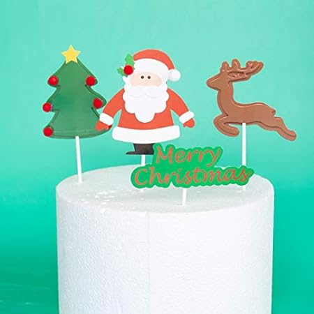 Amazon Adomi ケーキピック マリクリスマス ケーキ飾り ケーキトッパー サンタクロース 雪だるま ツリー トナカイクリスマスの杖 15點セット Diy ハッピークリスマス デコレーションツール オンライン通販