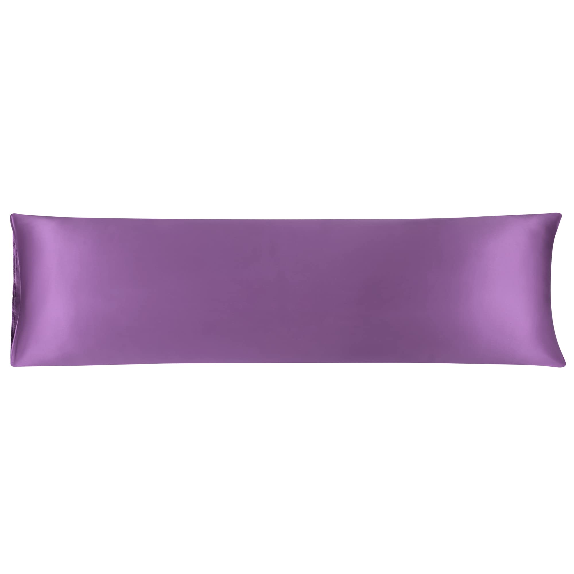 sourcing map Bolster Pillowcases 20"x72" Satin Silky Body Pillowcase for Hair and Skin, Wrinkles - Fade Free Long Pillow Cover - Purple
