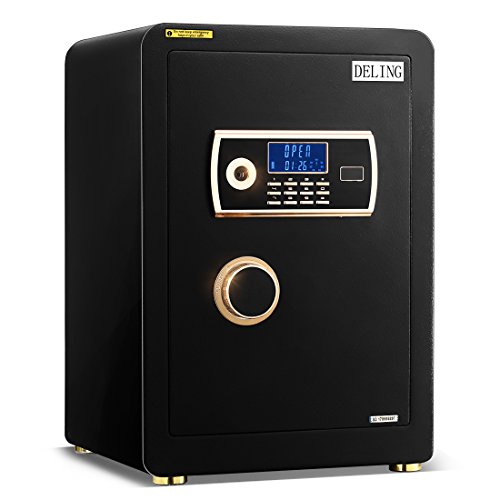 Ainfox Electronic Digital Security Safe Box, 2 Cubic Feet Cabinets Wall Safe Lock Box Cash Strongbox with Number Keys Emergency Lock (no Fingerprint-EW) - Thumbnail 6