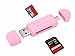 COASD Memory Card Reader SD OTG Adapter and USB 2.0 Portable for SDXC, SDHC, SD, MMC, RS-MMC, Micro SDXC, Micro SD, Micro SDHC Card and UHS-I Card (Pink)