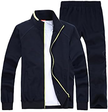 Gameyly Men's Simple Style Activewear Jogging Suits Running Tracksuit 3XL Navy Blue