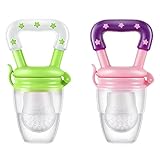 MiChef Food Feeder, Baby Fresh Fruit Feeder Teether Feeder, Infant Teething Toy, Silicone Pouches (2 Pack)