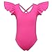 BAOHULU Girls Flutter Ruffle Non Tutu Style Short Sleeve Ballet Leotard Dance 3-14 Years