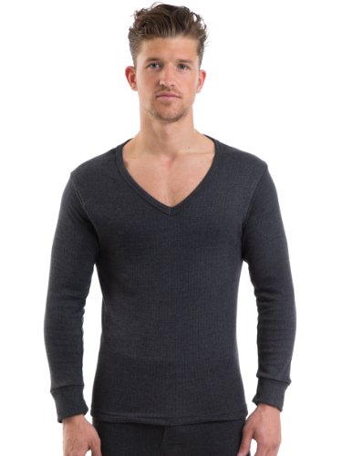2COZEE Mens Thermal Underwear V Neck 