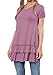 levaca Women's Summer Short Sleeve Ruffles Loose Fit Casual Tunic Tops Extender