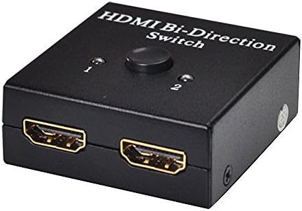 Lomalson HDMI Switch 2 Ports Bi-direction HDMI Switcher 2x1 or 1x2, HDMI Hub-HDCP Pass-through-Supports Ultra HD 4K 1080P 3D