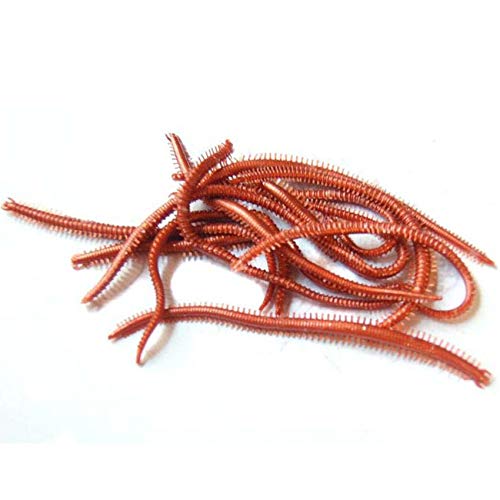 Glumes Pack of 10 Fishing Lure Worms Bass Fishing Lure Kit Rig Worms Soft Plastic Stick Baits Plastic Fishing Wax Worms Soft Durable Fishing Lures Soft Lures Baits - Thumbnail 7