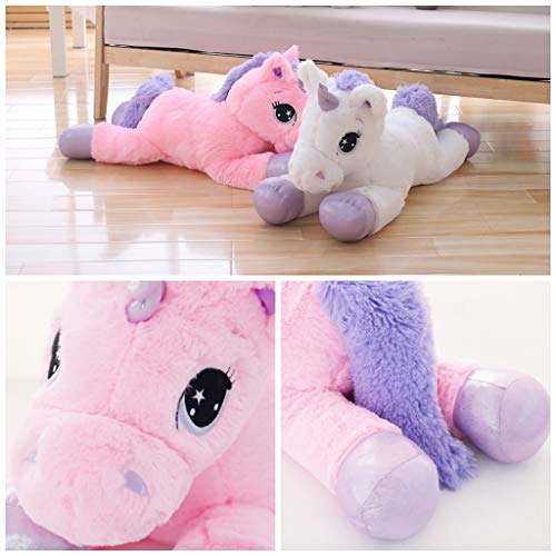 Giant Unicorn Stuffed Animal Toys,Large Pink Unicorns Plush Pillow Cushion for Birthday