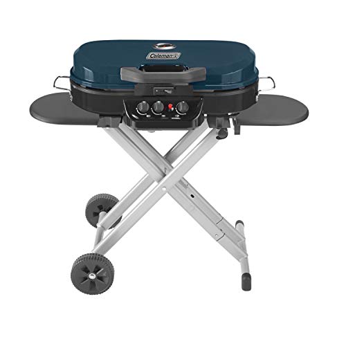 Coleman RoadTrip 285 Portable Stand-Up Propane Grill, Blue