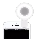 Cyxus [Clip to The Device] Round Portable Mini Spot Self Fill Light Selfie Spotlight Flash 9 LEDS, Night Using For Any Cell Phone Tablets Apple iPhone 6 Plus/6s/6Plus/5s/5 (NO Install Any APP) (white)