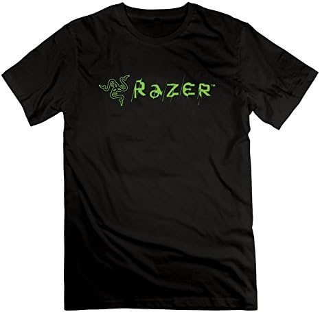 Medium Blue Razer Logo Print And Let You Handle It Creative Men Black Top-shirt