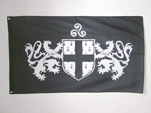 AZ FLAG, Shield Of Brittany Flag, 3x5 Ft, 100D Polyester Bretagne Coat Of Arms Banner with Two Metal Grommets, Fade Resistant