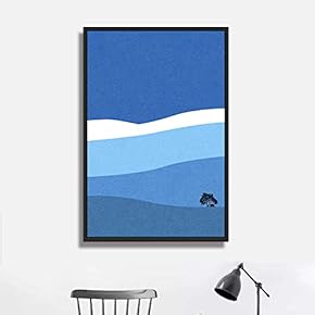 Framed Canvas Wall Art for Living Room, Bedroom Minimalistic Landscape III Canvas Prints for Home Decoration Ready to Hang - 16x24 inches