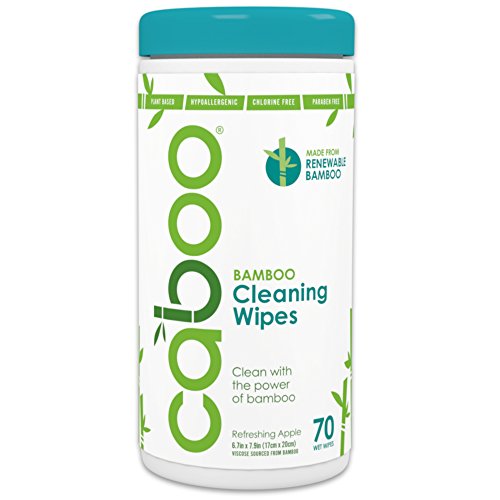 Caboo All Purpose Bamboo Cleaning Wipes, Eco Friendly Multi-Surface Kitchen Wipes - Apple Scented, 1 Canister of 70 Wipes
