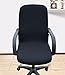 Office Slipcovers Seat omputer Chair Pads Removable Cover Stretch Cushion Resilient Fabric Black (Size L)