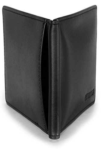 LEABAGS Scranton genuine calfskin leather wallet in vintage style - Black