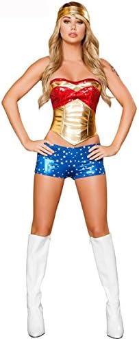 LOSTSS Halloween Costumes Women Cosplay Superman Wonder Woman Corset