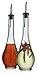 Classic Set of 2 Vintage Glass Olive Oil Dispenser Teardrop Bottles - 2 Piece Cruet Set