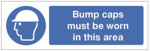 Caledonia Signs 25024M Sign, Bump Caps Must Be Worn In This Area