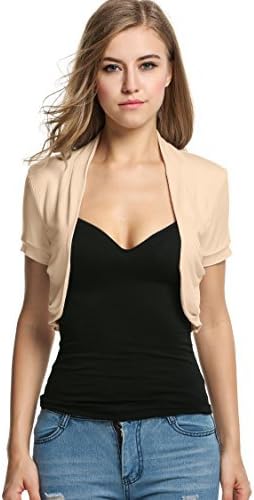 BEAUTYTALK Women's Short Sleeve Shrug 
