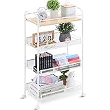 KINGRACK 4-Tier Rolling Cart,Metal Utility Cart