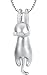 ANEWISH Cute Cat S925 Sterling Silver Womens Pendant Necklace for Women Girl