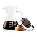 Apace Living Pour Over Coffee Maker Set w/Coffee Scoop and Cork Lid - Elegant Coffee Dripper Pot w/Glass Carafe & Permanent Stainless Steel Filter (400 ml / 13.5 oz)