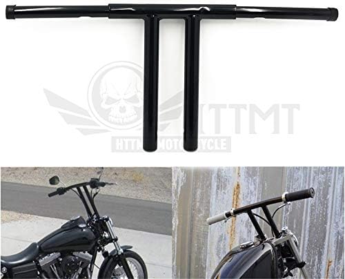 HONGK- HB017 Black 10" Rise T-Bars Handlebar Drag Bar Compatible with Harley 96-17 Sportster Dyna Softail [B07QSV1L56]