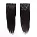 OrderWigsOnline Clip In Human Hair Extensions 100% Virgin Remy Human Hair 7 pieces 100gram/3.6oz Grade 7A For Thin Hair Natural Black