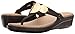 crocs Women's Sanrah Embellished Flip Wedge , Espresso/Gold, 9 M US