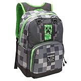 JINX Minecraft Creepy Creeper Kids School Backpack, Grey, 17