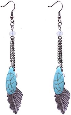 Superhai Wing-Shaped Stone Pendant Earrings Alloy Earring