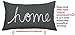 EURASIA DECOR Home Sentiment Embroidered Decorative Lumbar Pillowcase - Housewarming, Living Room, Couch, Bedroom - 14x24 Inches, Dark Grey