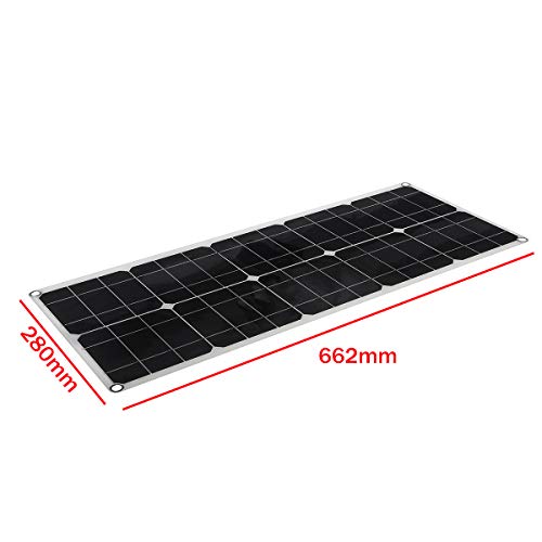 Solar Panel 50W 18V 12V Bendable Flexible, Waterproof Solar Car Battery Charger Maintainer Portable Trickle Charger ,Charging Clip Line for Motorcycle RV Boat with 10A Charge Controller Kits