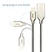 IMZ 3-Pack Zinc Alloy Lightning Cable, Metal Spring Series,(3FT) 8 Pin to USB Fast Charging & Data Transfer Cord for Apple iPhone X/8/8 Plus/ 7/7 Plus 6s/6/5s/5, iPad Pro/Air/Mini -Black+Rose+Gold