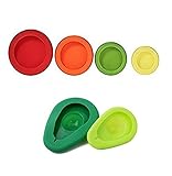 Reusable Silicone Food Savers and Food Storage Set of 6 Fruits and Vegetables Including 2 Sizes Avocado Savers By Mixtra
