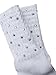 Diamonte Ankle Arch Support Poodle Socks for Irish Dancing -Radiant White with Seamless Toe by Celtic Creation (Large)