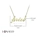 LONAGO Personalized Name Necklace 18K Gold Plated 925 Sterling Silver Custom Made Any Nameplate Pendant Jewelry for Women Mom (18K Gold Plated Copper, 16.00)