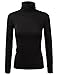 JJ Perfection Women's Stretchy Ruched Long Sleeve Turtleneck Top