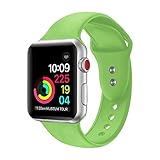 Sport Band For Apple Watch,Soft Silicone Strap Replacement Wristbands For Apple Watch Sport Series 3 Series 2 Series 1 NIKE+ Sports and Edition (Green 38mm M/L)