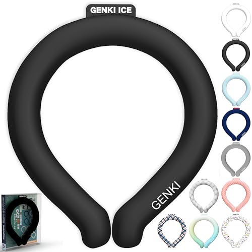 Genki Ice ネッククーラー 【24℃ PCM 2倍増量 2026最新進化】 首 冷やす リング クールリング クールネックリング アイスネックリング ネックリング 暑さ対策 熱中症対策グッズ 冷却 冷感 首元 ひんやり 大人 子供 小学生 ゴルフ 夏 キャンプ 日本の企業 (S, 夜空)