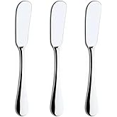 Kit 3 Espátulas para Manteiga, Requeijão, Geléia, Patê, Inox Linha Premium c/ 3 Peças Elegante Multiuso Resistente Espalha co