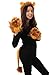Lion Ears and Tail Costume Accessory Kit - Plush Fabric Headband with Faux Fur Mane, Foam Ears Fiber Filled Tail