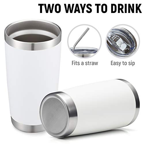 COMOOO 20oz Tumbler with Straw Stainless Steel Insulated Coffee Tumbler