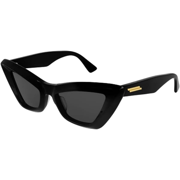 【関税込み】Sunglasses - Bottega Veneta - Black/Grey Bottega Veneta - Cone Wraparound Sunglasses - Black Grey