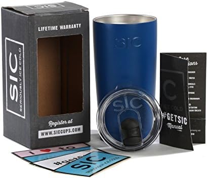 Matte Blue Powder Coated 20 Oz. SIC (Seriously Ice Cold) Stainless Steel Tumbler Double Wall Vacuum Insulated Cup No Sweat Travel Mug Coffee Cup &amp; Thermos Multiple Colors &amp; Sizes