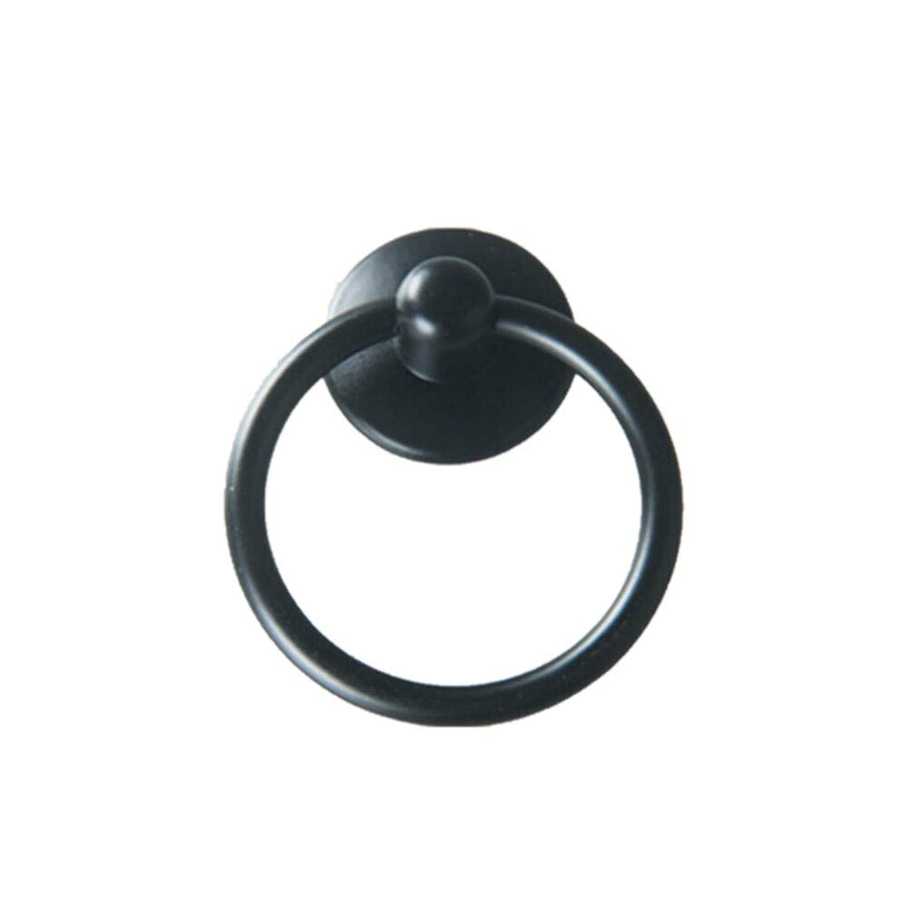 tooloflife 3PCS Vintage Ring Pull Handles, Round Ring Pull Handle Drop Ring Pull Handle for Cabinet Knob Drawer Door Cupboard Drop- Black