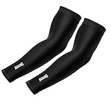 Arm Sleeves, Aegend Arm Sleeves UV Sun Protection Anti-slip for Men Women Youth Arm Warmers for Cycling Hiking Golf Baseball Basketball Outdoor Sport Tattoo Cover Elbow Sleeve - 1 Pair, Black, 3 Sizes